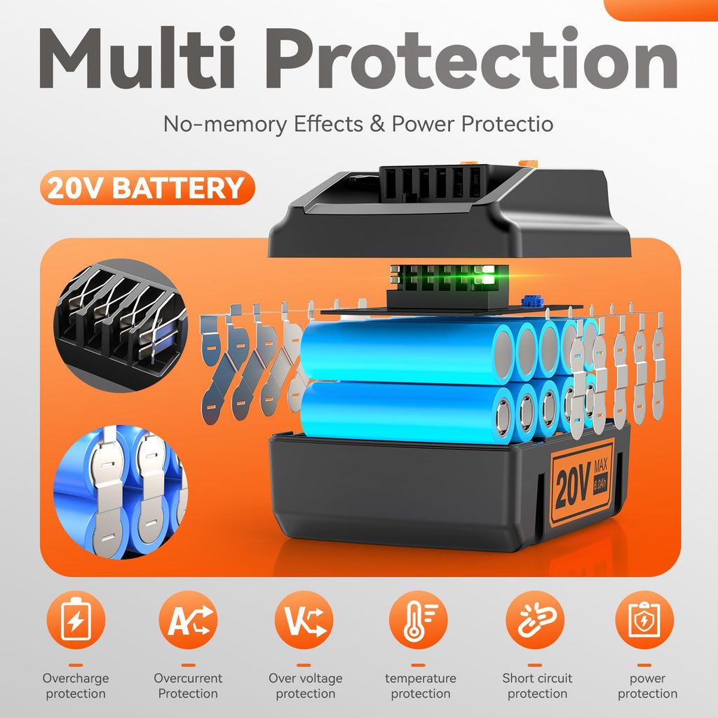 20V Lithium ion Battery 6.0Ah 2 Pack J60623