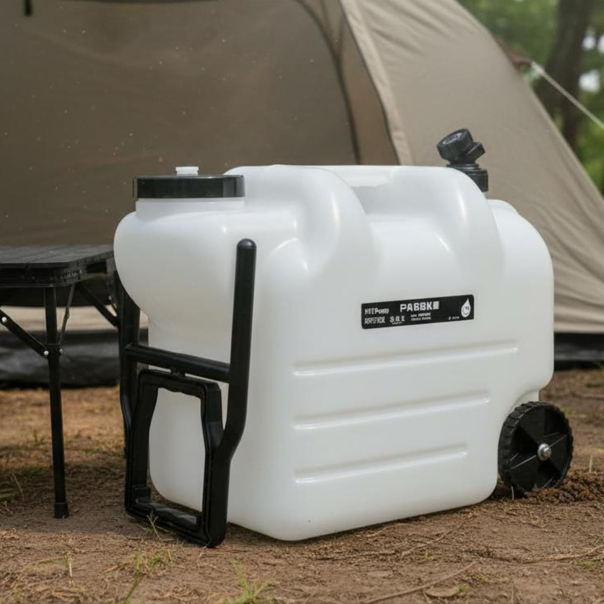 White Portable Water Dispenser with Faucet and Wheels H175481