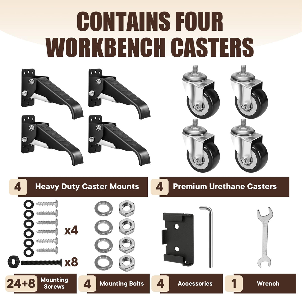 Workbench Casters Kit 600Lbs 4P W893193
