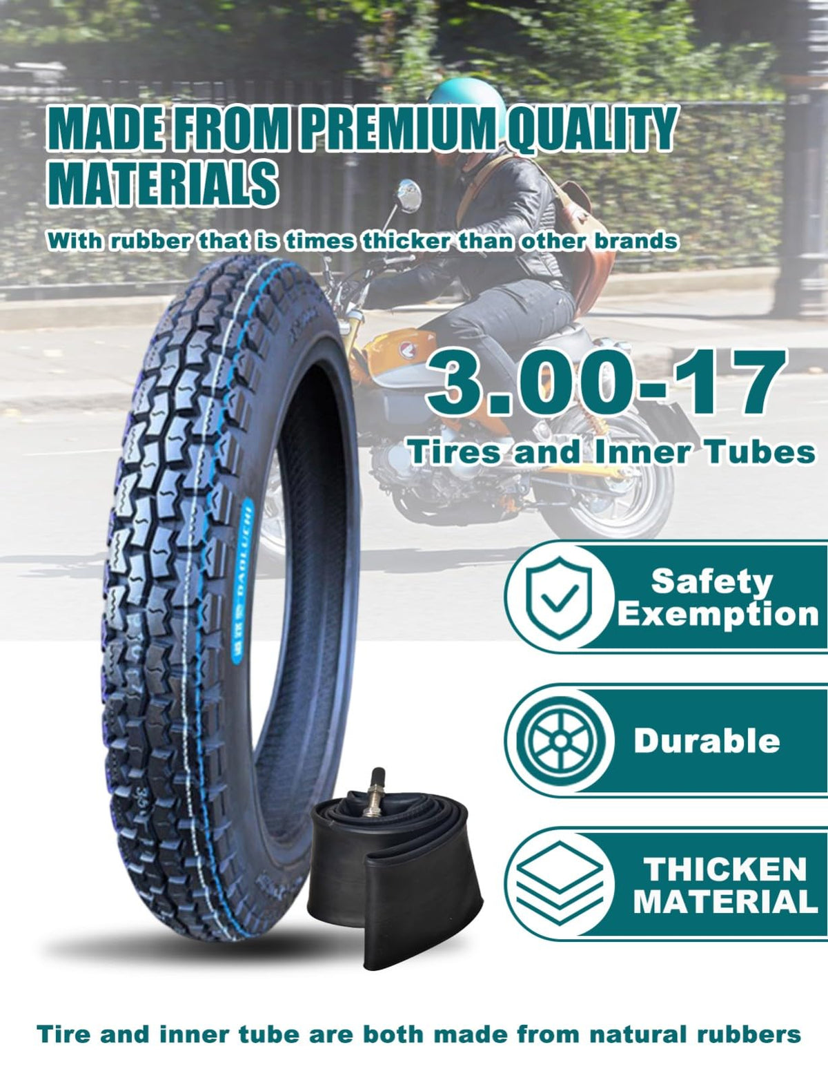3.00-17 Off Road Motorcycle Tire and Inner Tube U387
