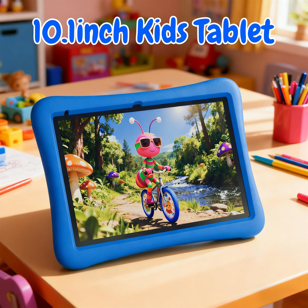 Kids Tablet 10 Inch Android 8GB RAM 32GB ROM Dual Camera 6000mAh with Case S562