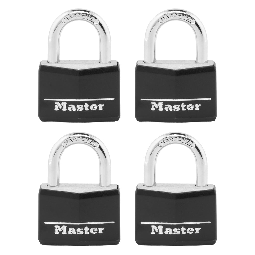 Black 4 Pack Covered Aluminum Keyed Padlock S8800