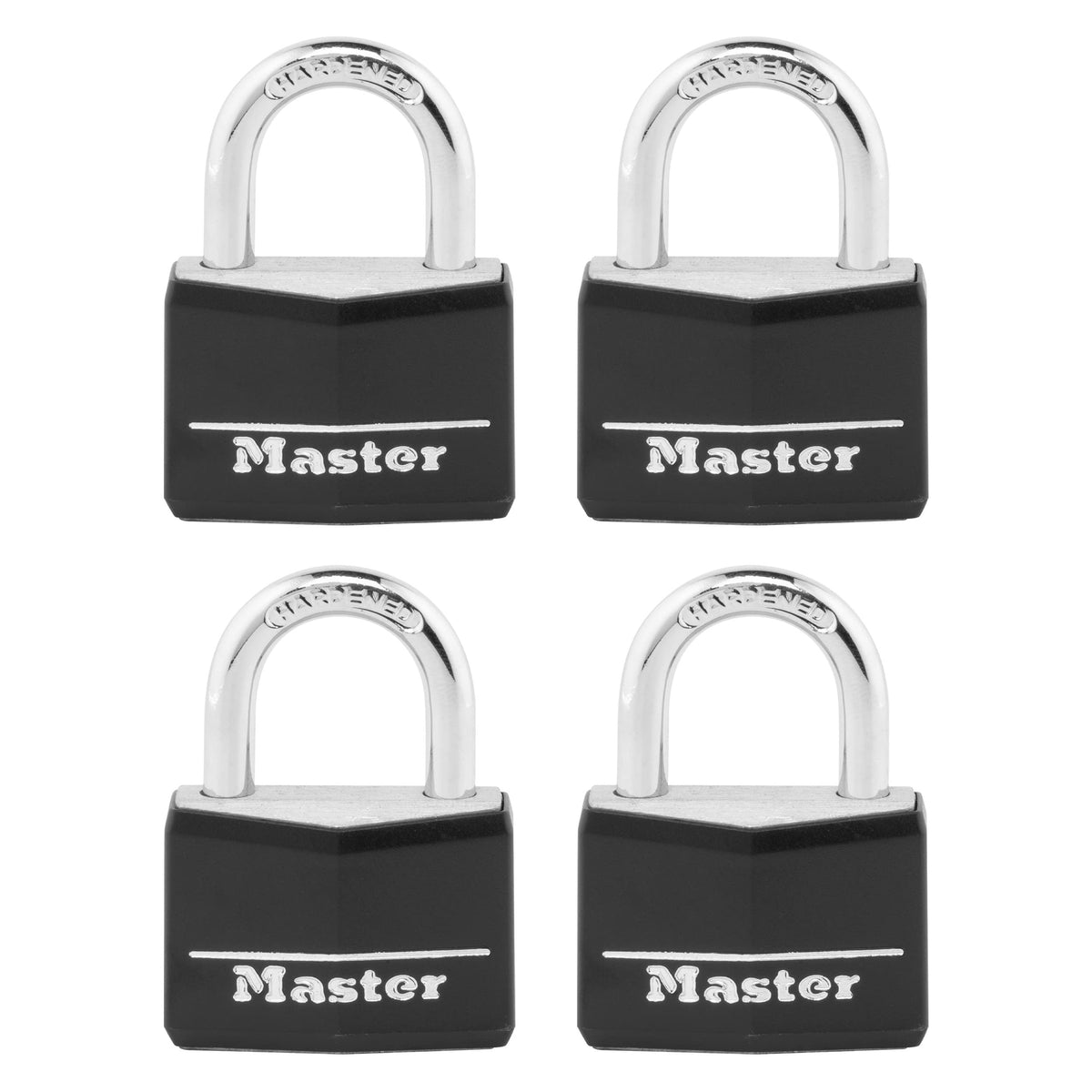 Black 4 Pack Covered Aluminum Keyed Padlock S8800