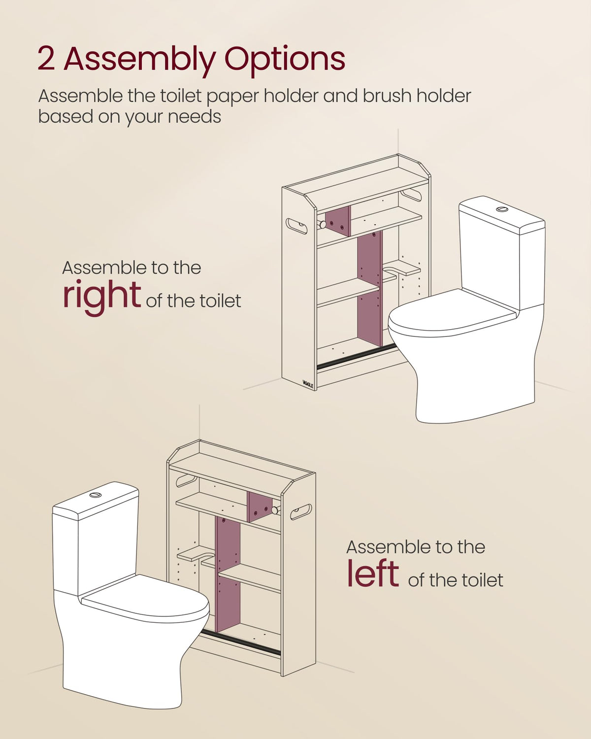 Slim Bathroom Storage Cabinet with Sliding Doors X870