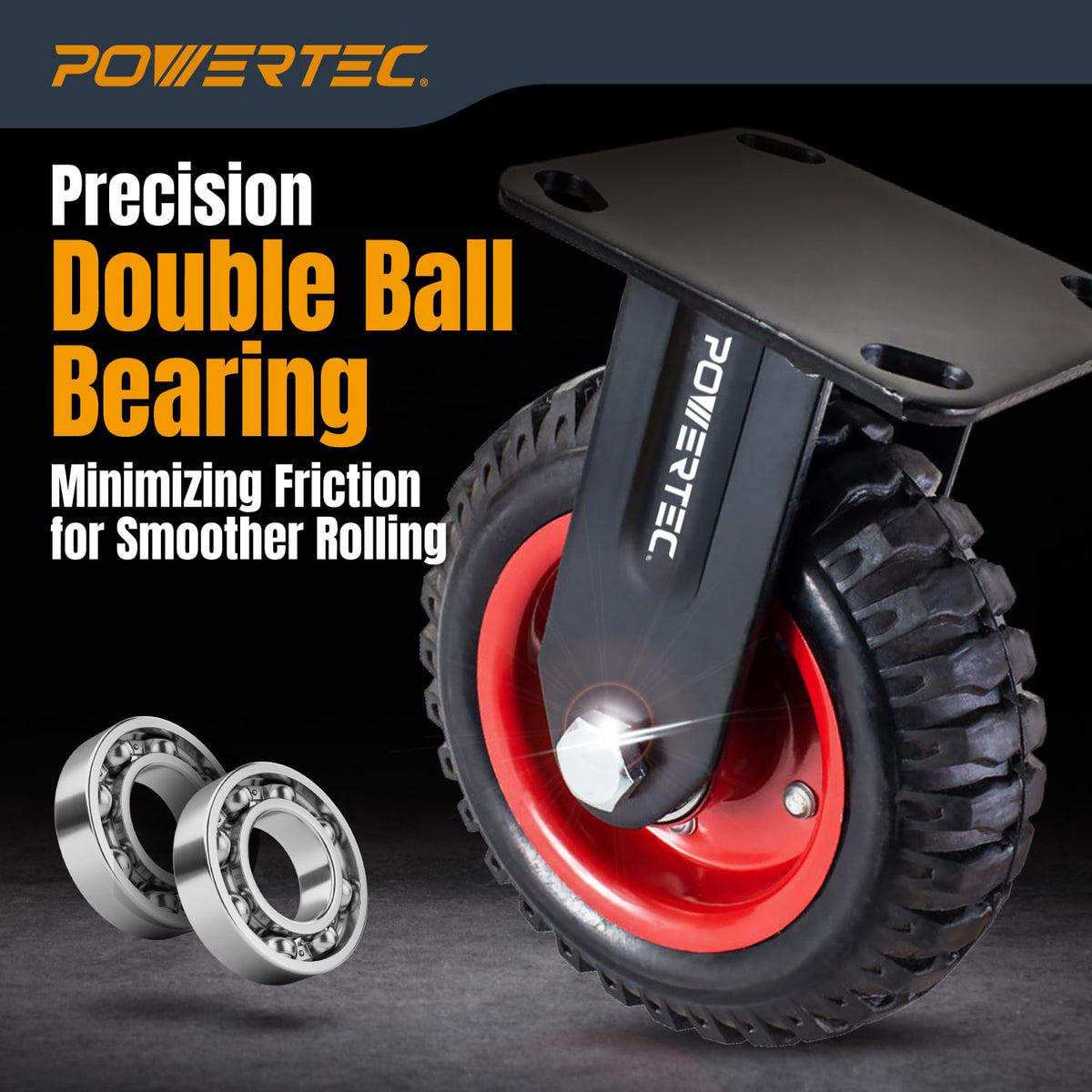 6 Inch Caster Wheels Set of 4 Heavy Duty Rubber D920