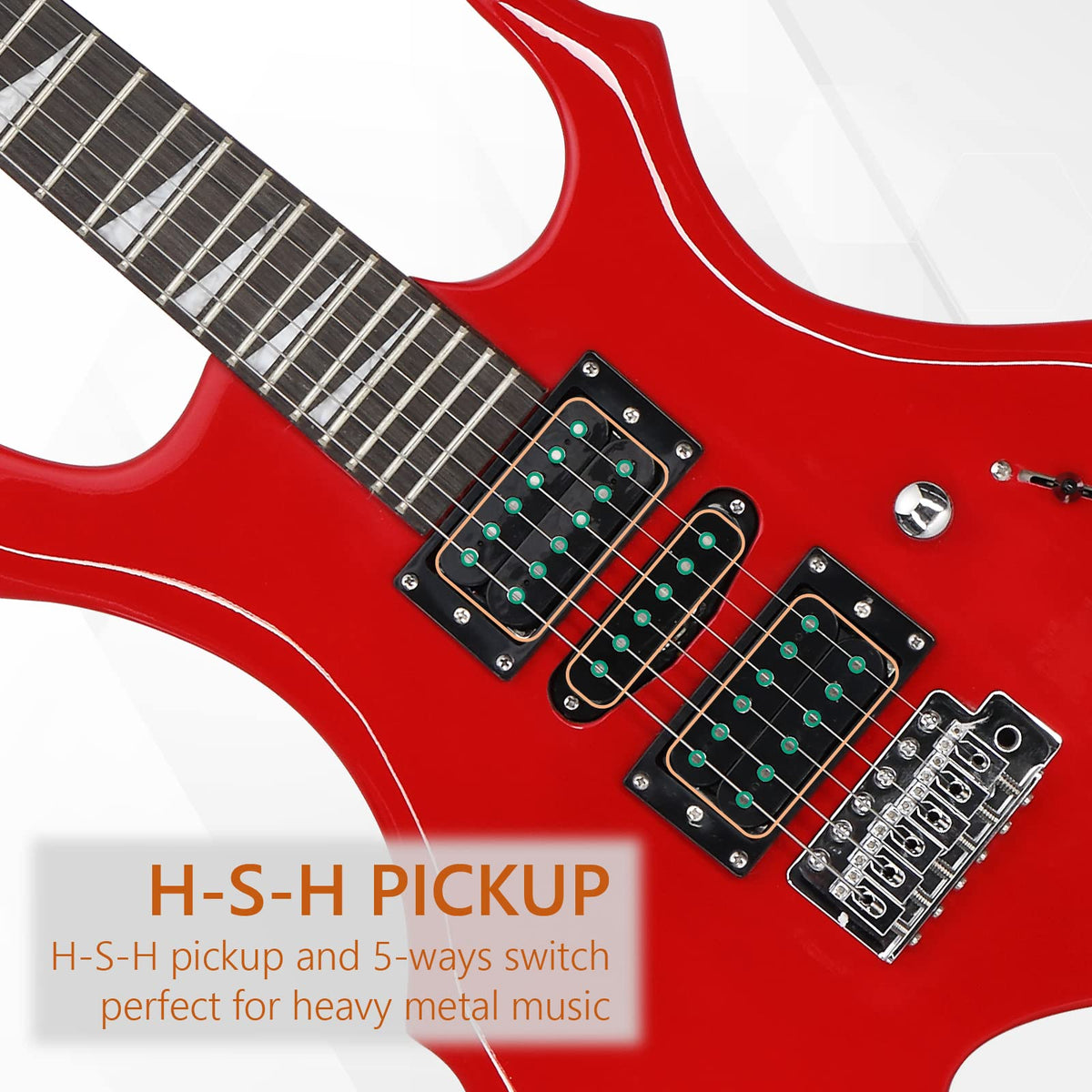 Red Electric Guitar Kit with Amplifier H1702
