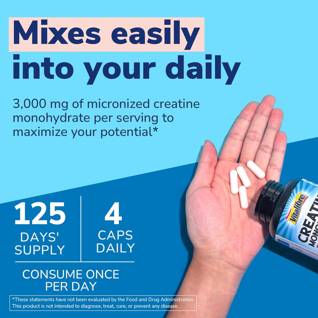 Creatine Monohydrate 3000 mg Micronized 500 Capsules W25521