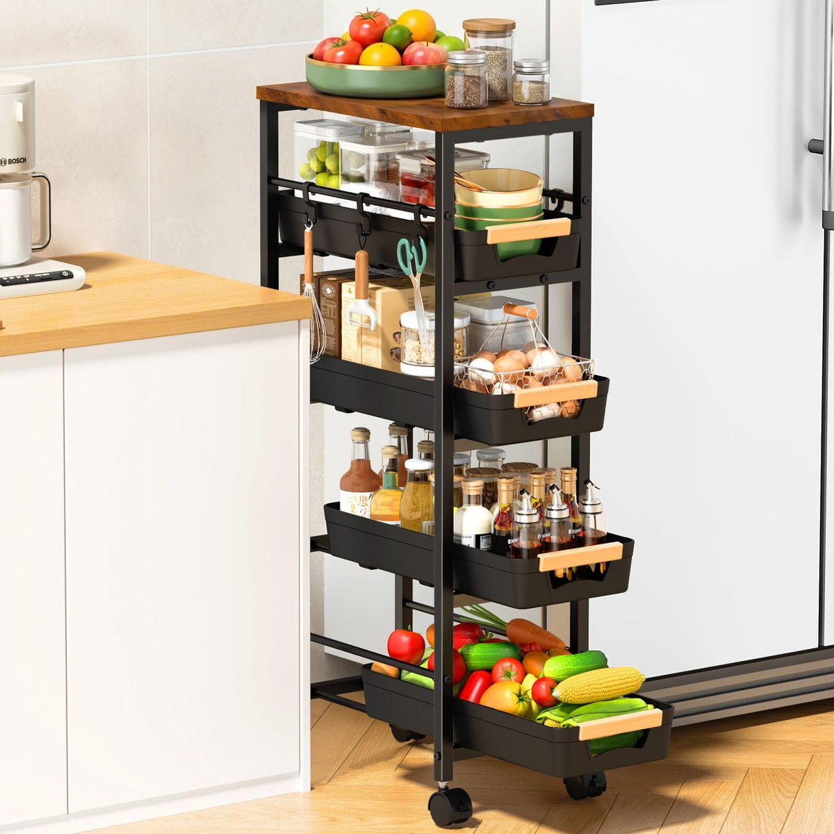 Slim Storage Cart with Wheels T5895