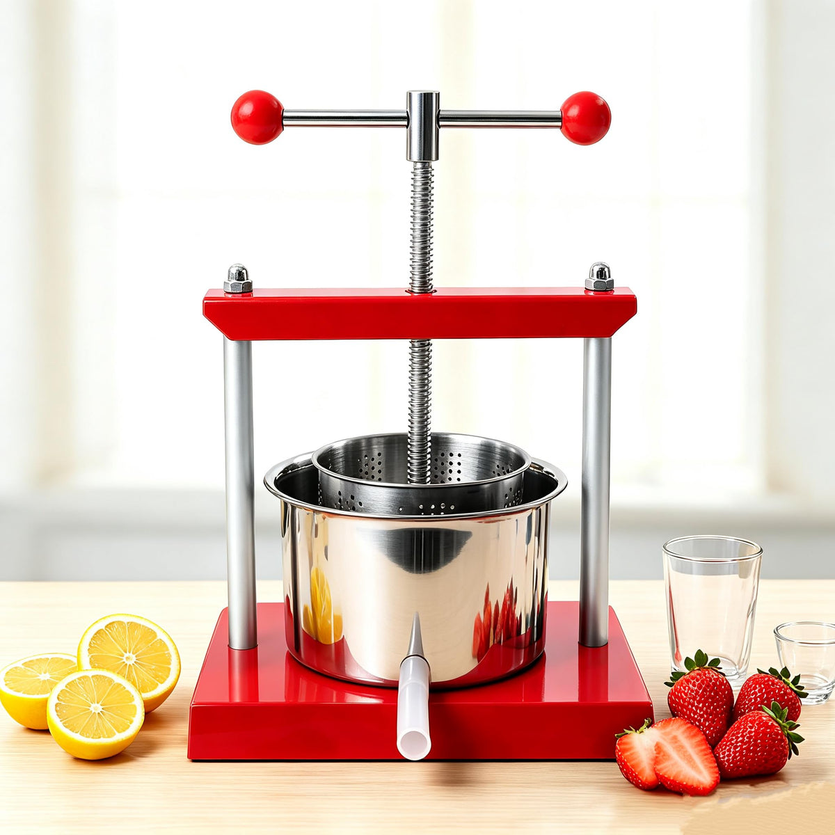 1.6 Gal Stainless Steel Manual Fruit Wine Press S767269