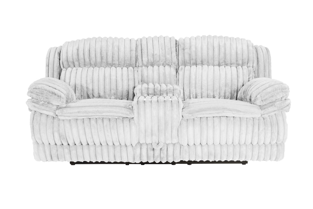 Light Gray Corduroy Manual Motion Loveseat N748