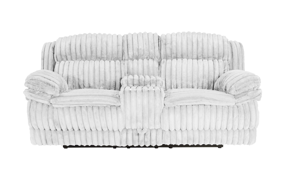 Light Gray Corduroy Manual Motion Loveseat N748