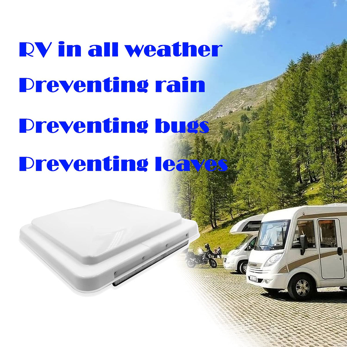 White 14" x 14" Replacement RV Roof Vent Lid Cover K2152