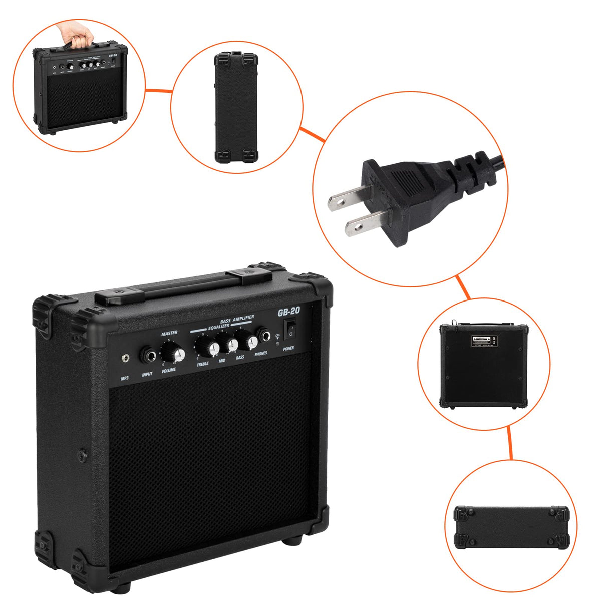 Red Electric Guitar Kit with Amplifier H1702
