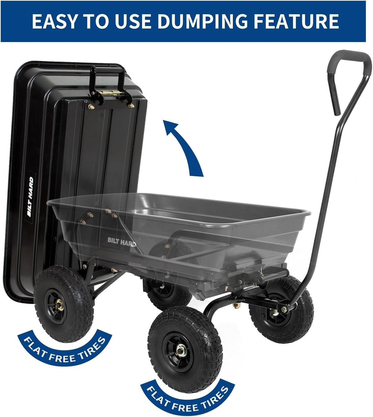 Poly Garden Dump Cart 600 lbs 4 Cu Ft S20894