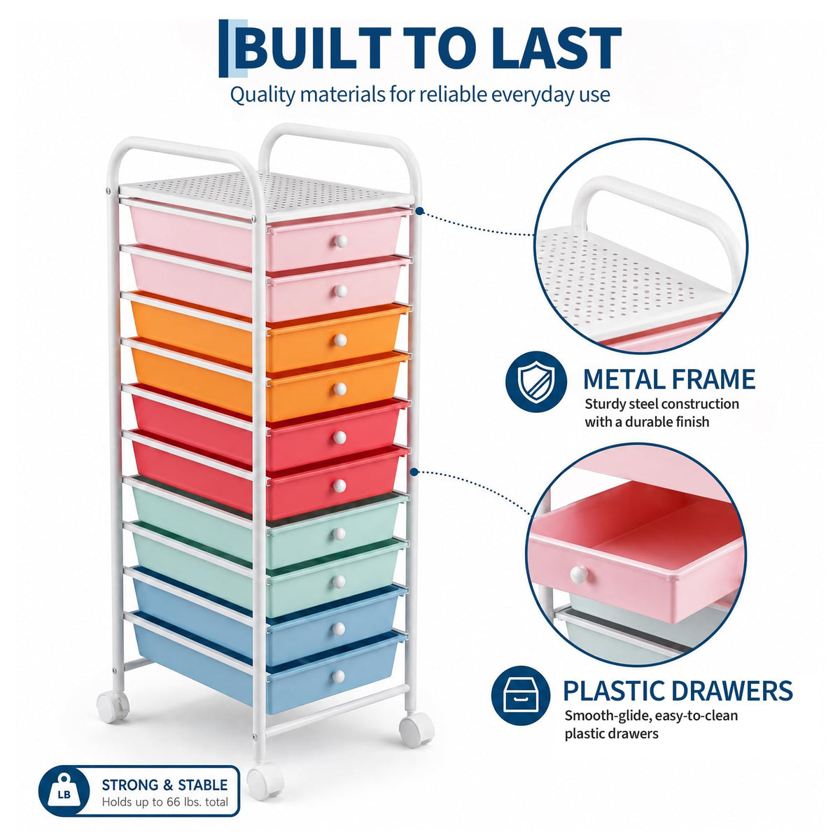10 Drawers Rolling Storage Cart Z61013