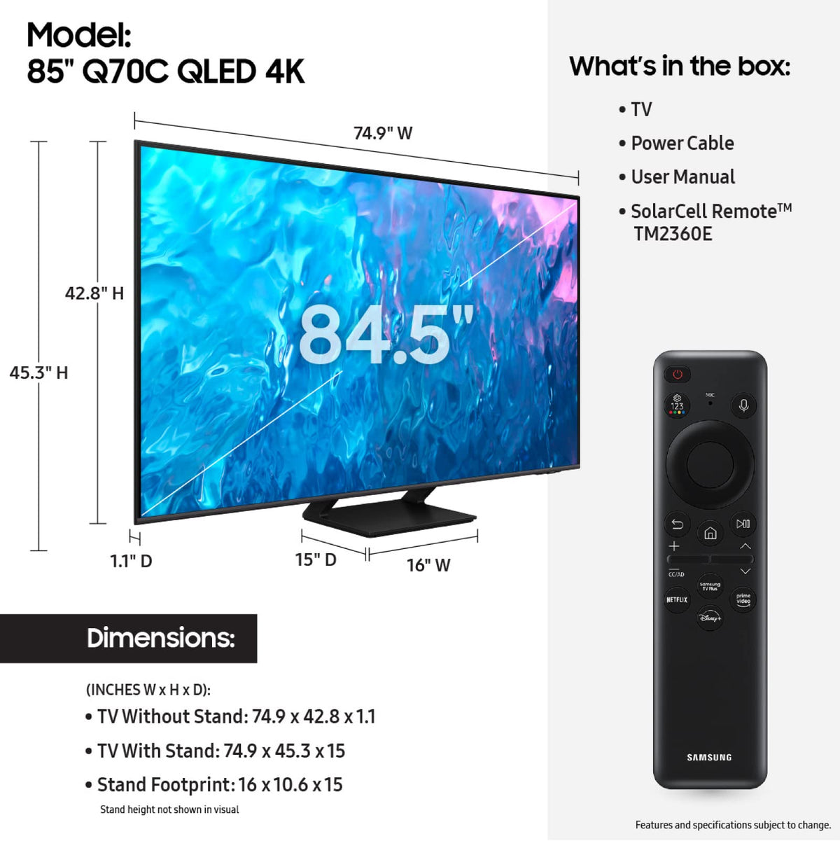 85-Inch QLED 4K Smart TV C536