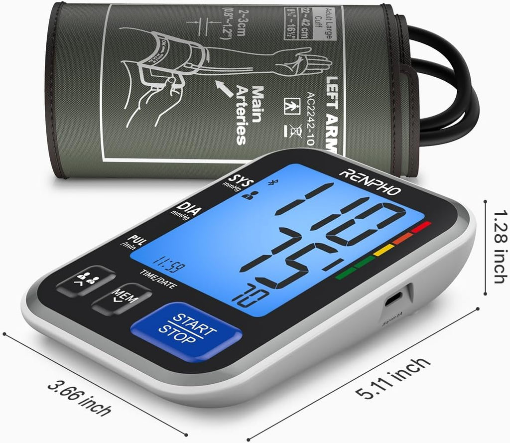 Smart Blood Pressure Monitor with Wide Cuff D954