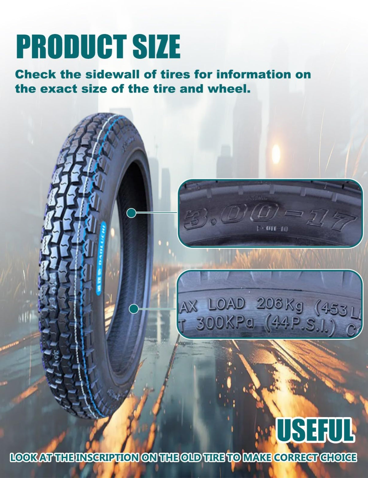 3.00-17 Off Road Motorcycle Tire and Inner Tube U387