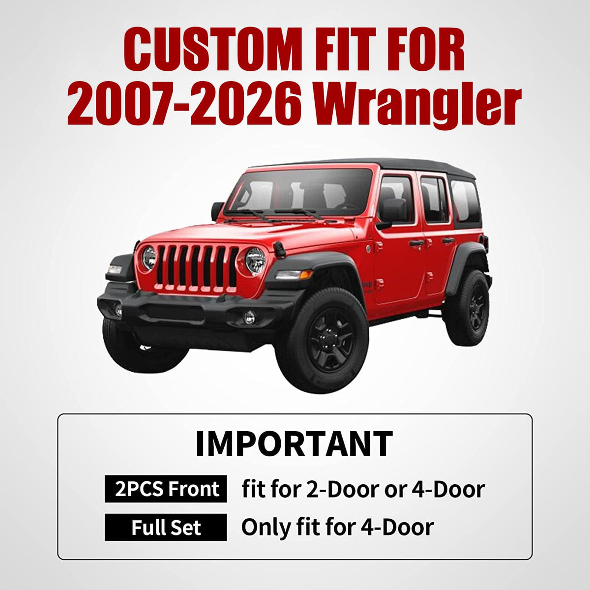 Jeep Wrangler JK JL 4-Door Seat Covers Full Set R622
