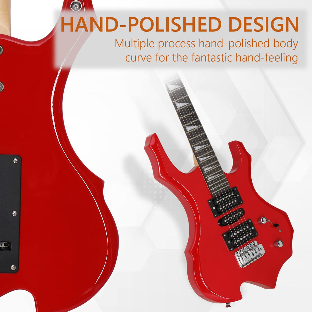 Red Electric Guitar Kit with Amplifier H1702
