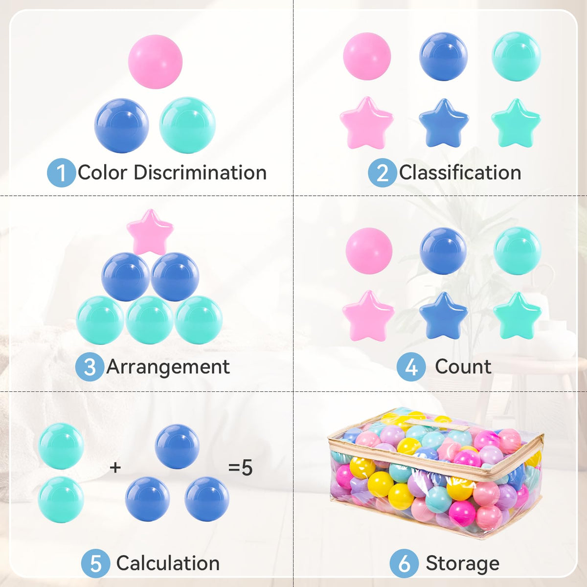BPA Phthalate Free 2.15" Soft Plastic Play Balls L21935