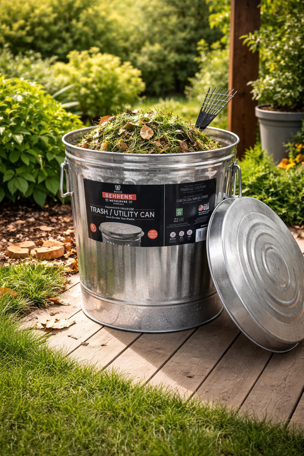 6 Gallon Galvanized Trash Can Q14103