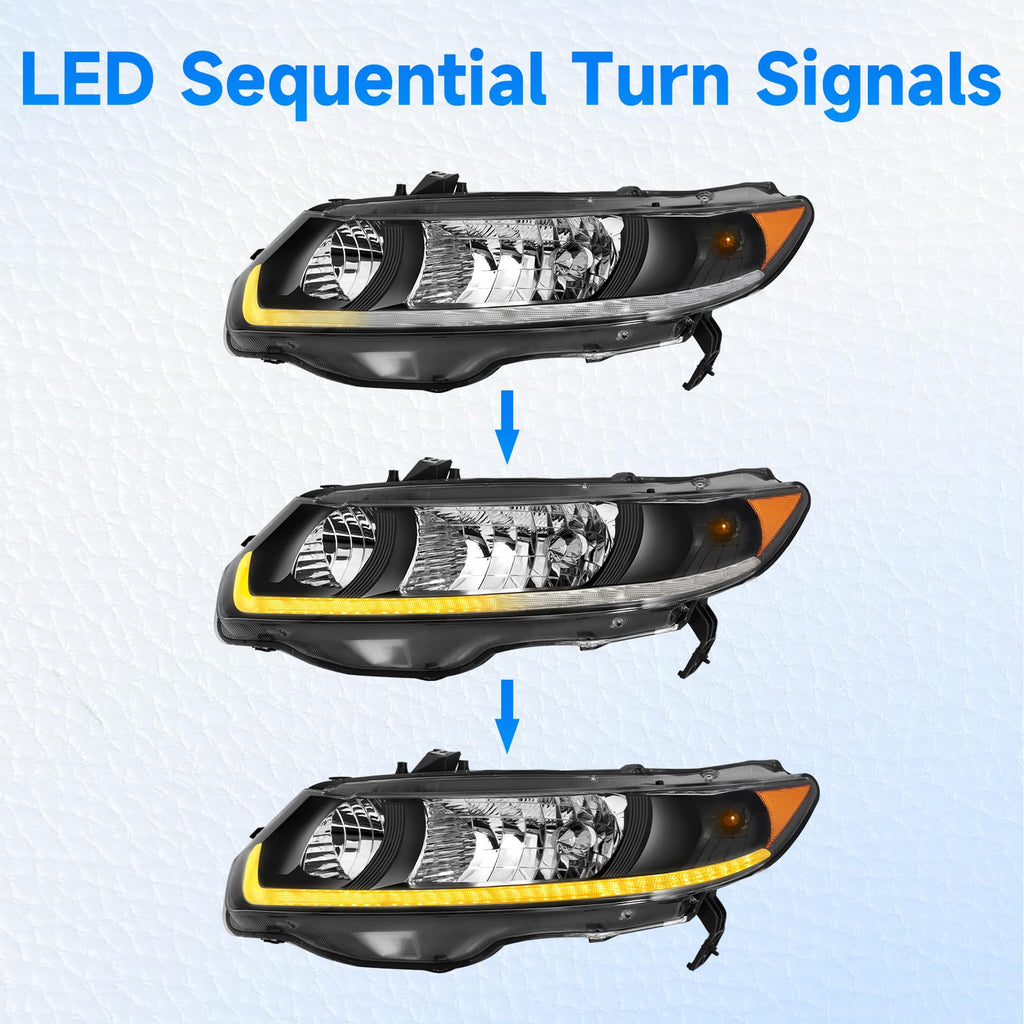 Headlight Assembly for 2006-2011 Honda Civic 2-Door Coupe Q44829
