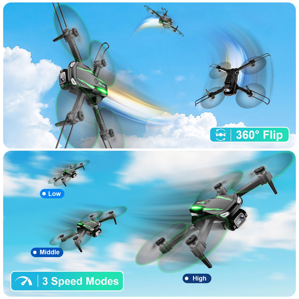 Foldable Mini Drone with 1080P Camera, 2 Batteries J110