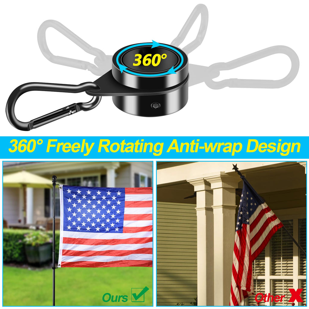Black 7 FT Stainless Steel Flagpole Kit X17963