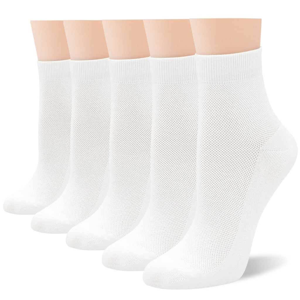 Women Thin Viscose Bamboo Above Ankle Crew Socks 5 Pairs C879