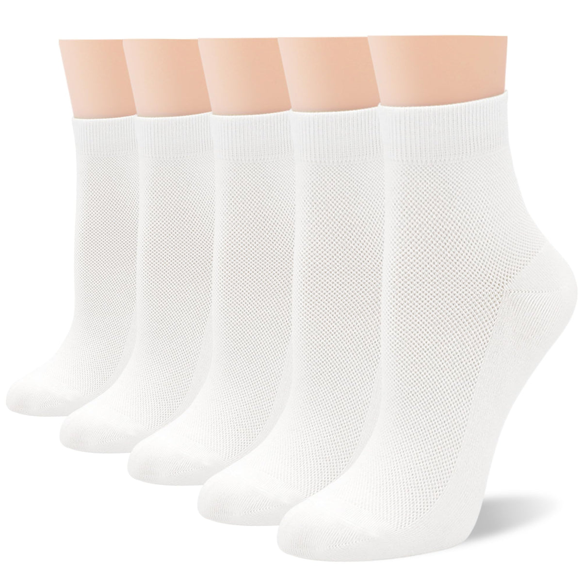 Women Thin Viscose Bamboo Above Ankle Crew Socks 5 Pairs C879