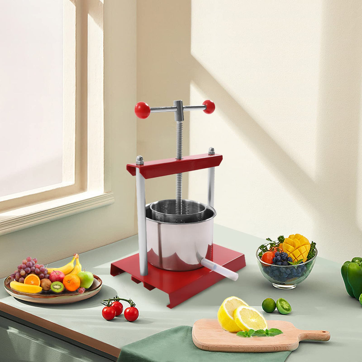 1.6 Gal Stainless Steel Manual Fruit Wine Press S767269