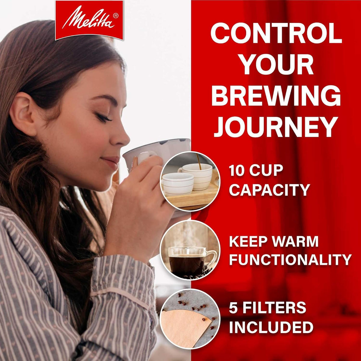 10-Cup Coffee Maker with Built in Burr Grinder C304