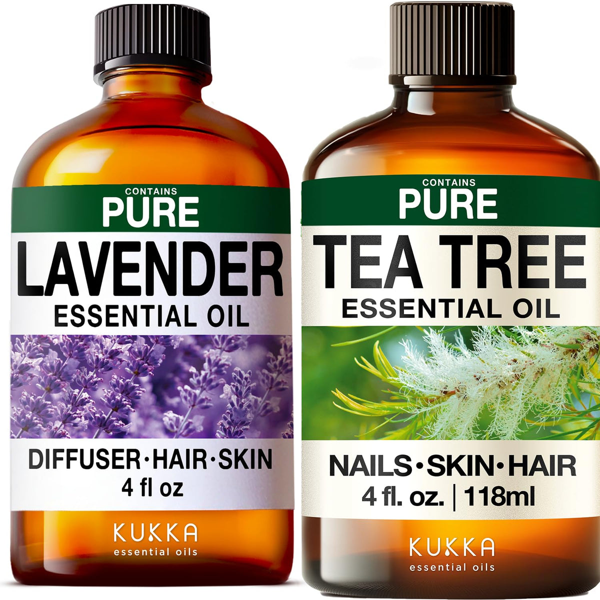 Lavender & Tea Tree Essential Oil Set 2x4 fl oz R7292