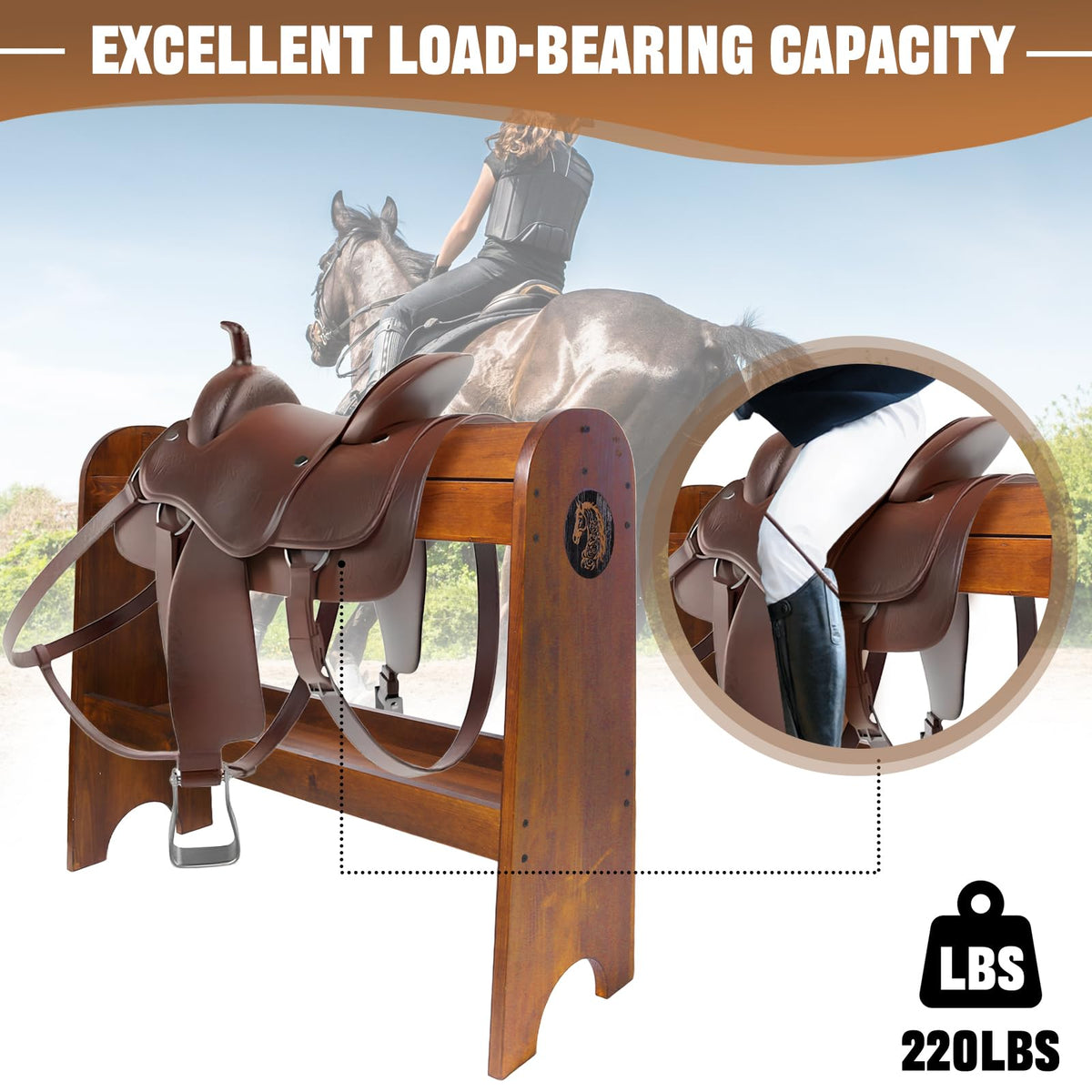 Solid Wood Saddle Rack K819