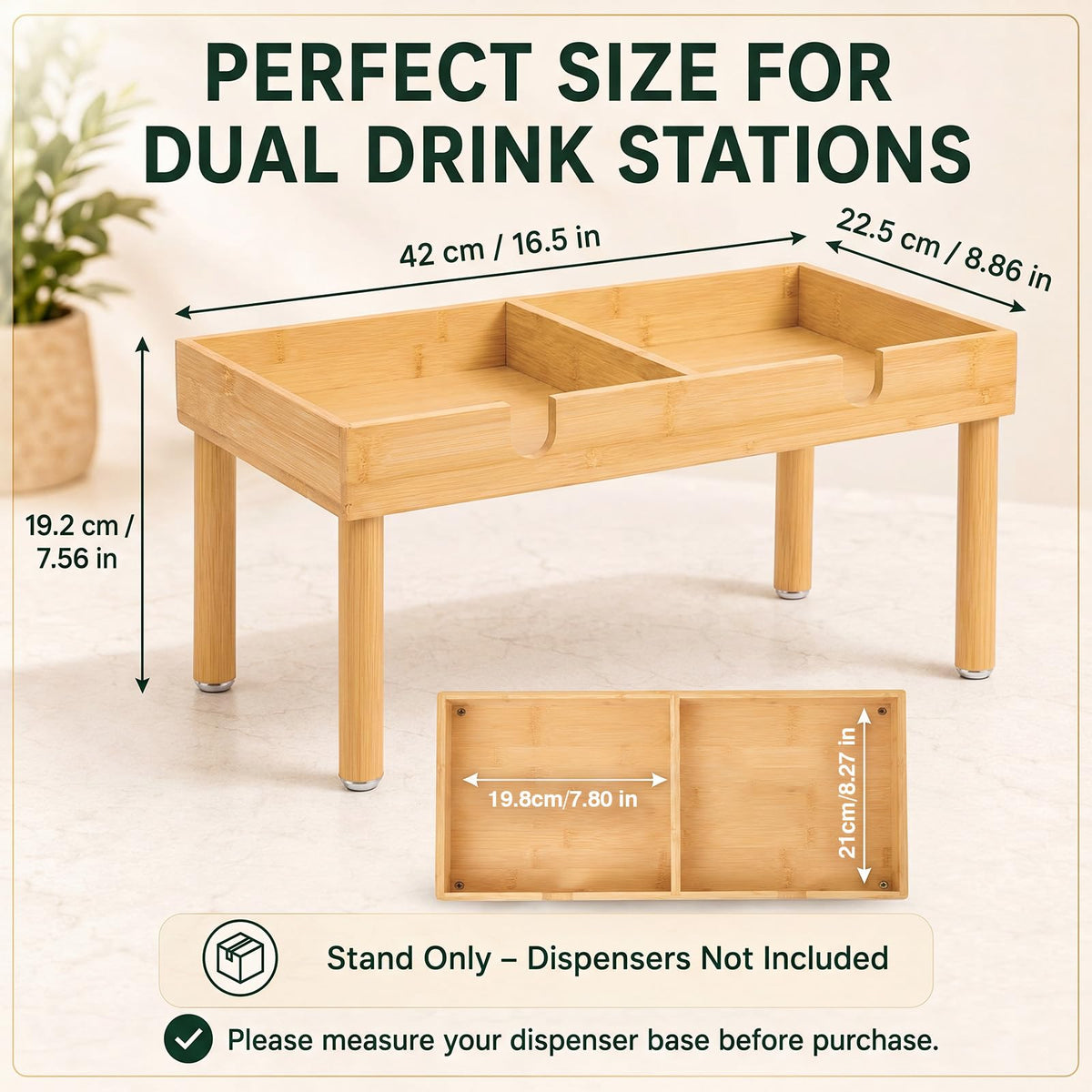Bamboo Drink Dispenser Stand S99866