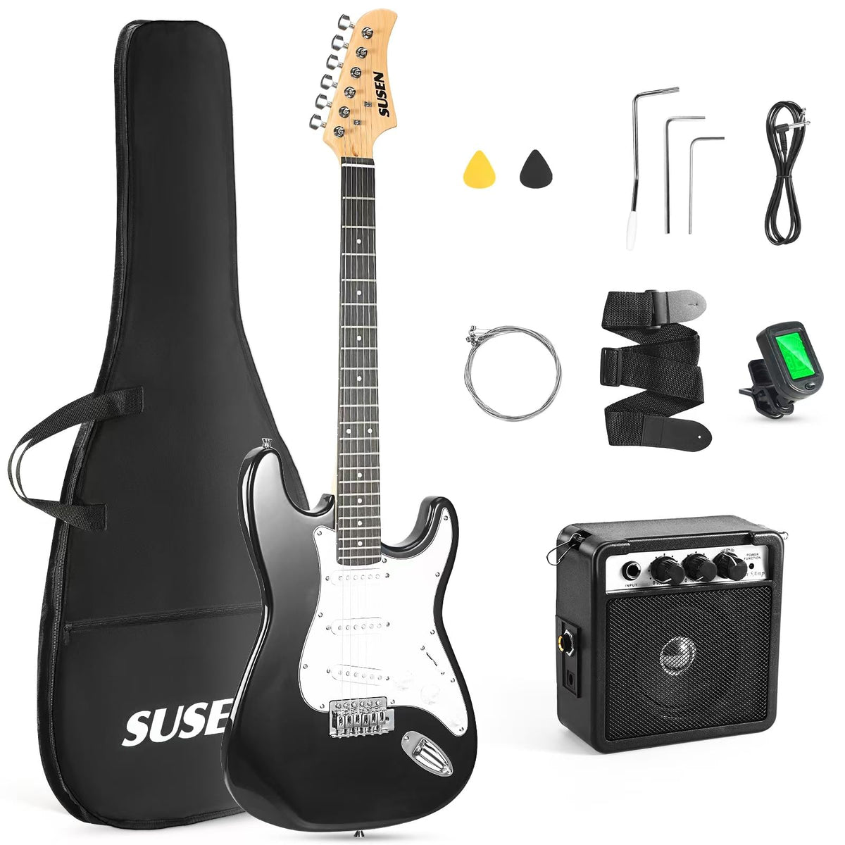 39 Inch Solid Full-size Electric Guitar with Amplifier Bag B69500