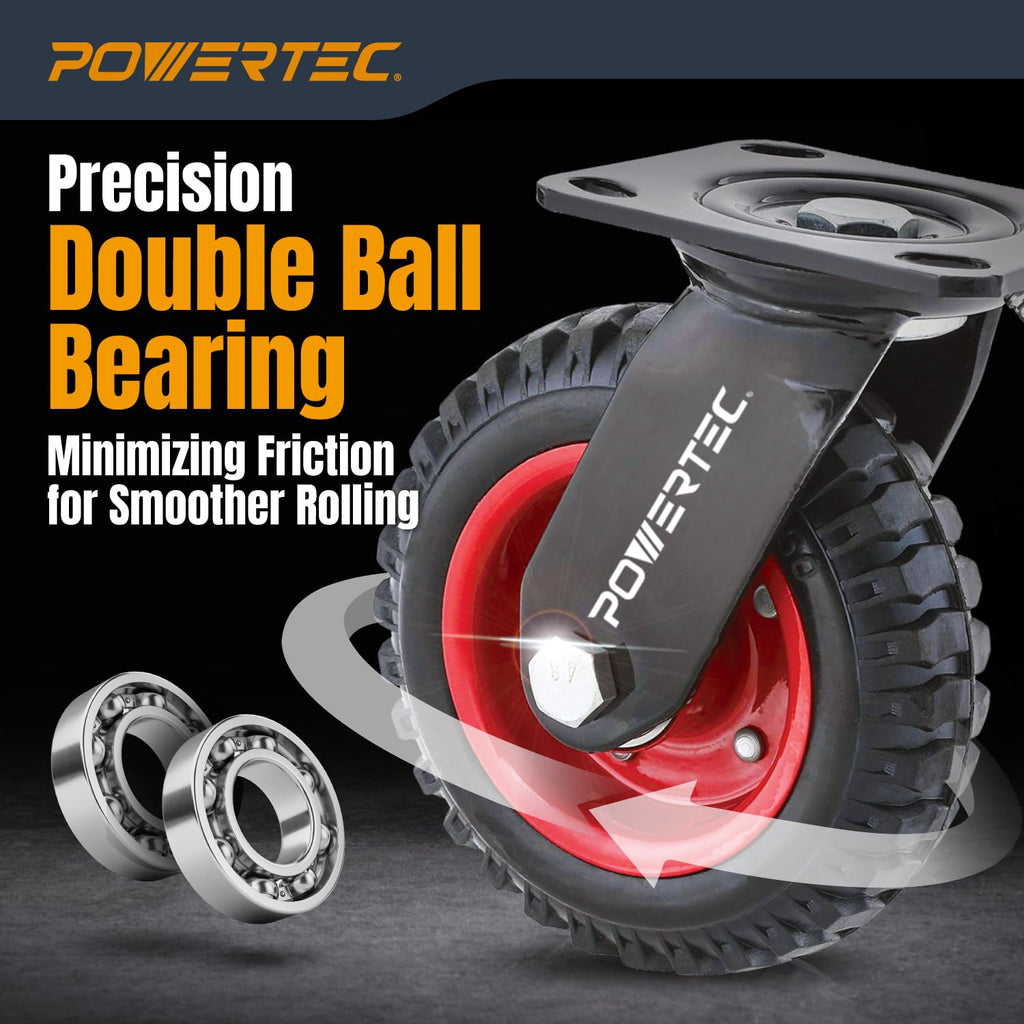 6 Inch Caster Wheels Set of 4 Heavy Duty Rubber D920
