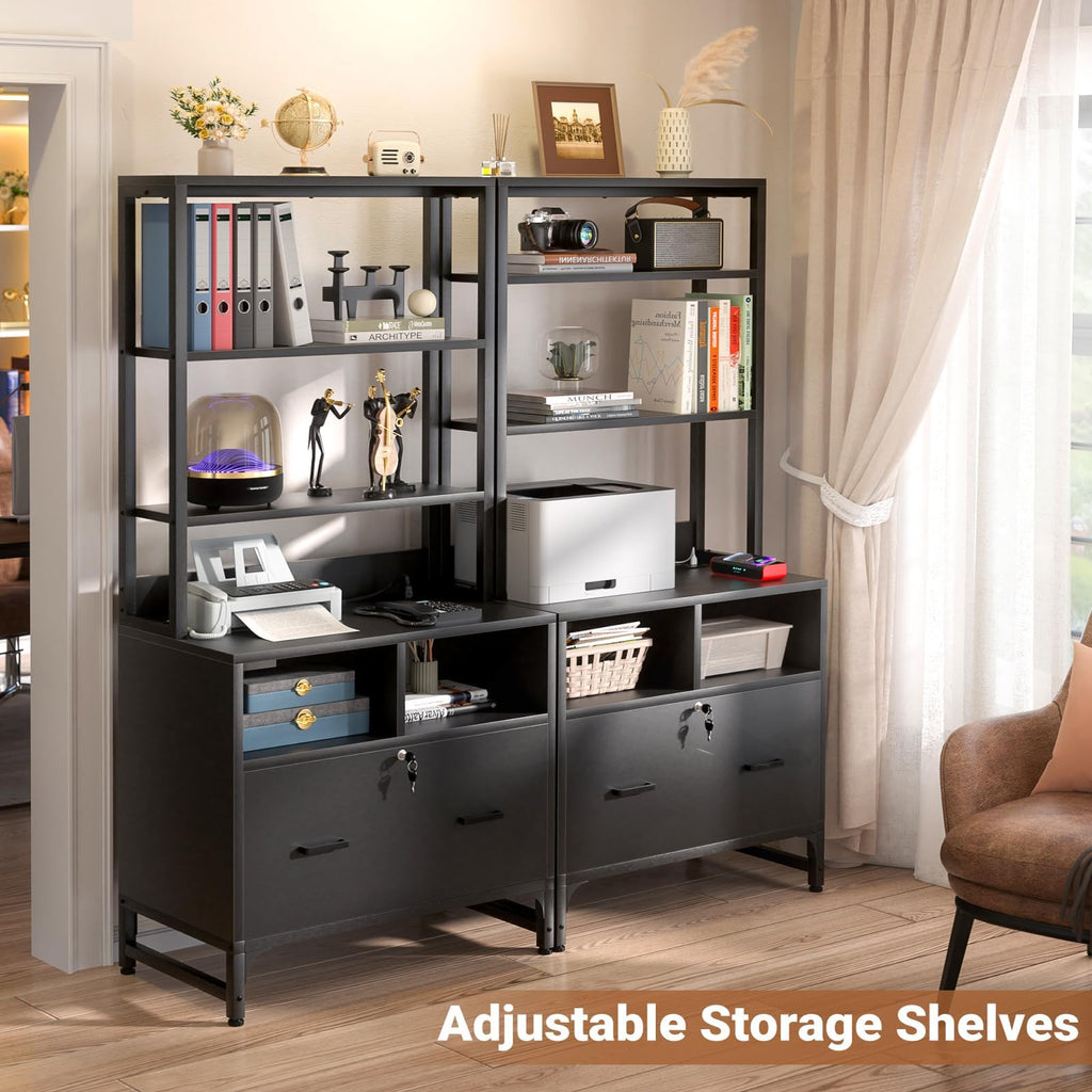 Black File Cabinet with Charging Station M791167