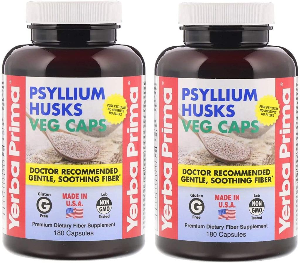 Psyllium Husks Fiber Veg Caps 180 Pack of 2 P92653
