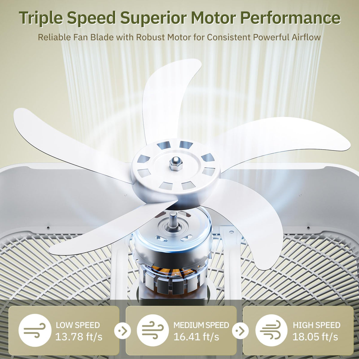 20” White 3-Speed Box Fan with Carry Handle C315