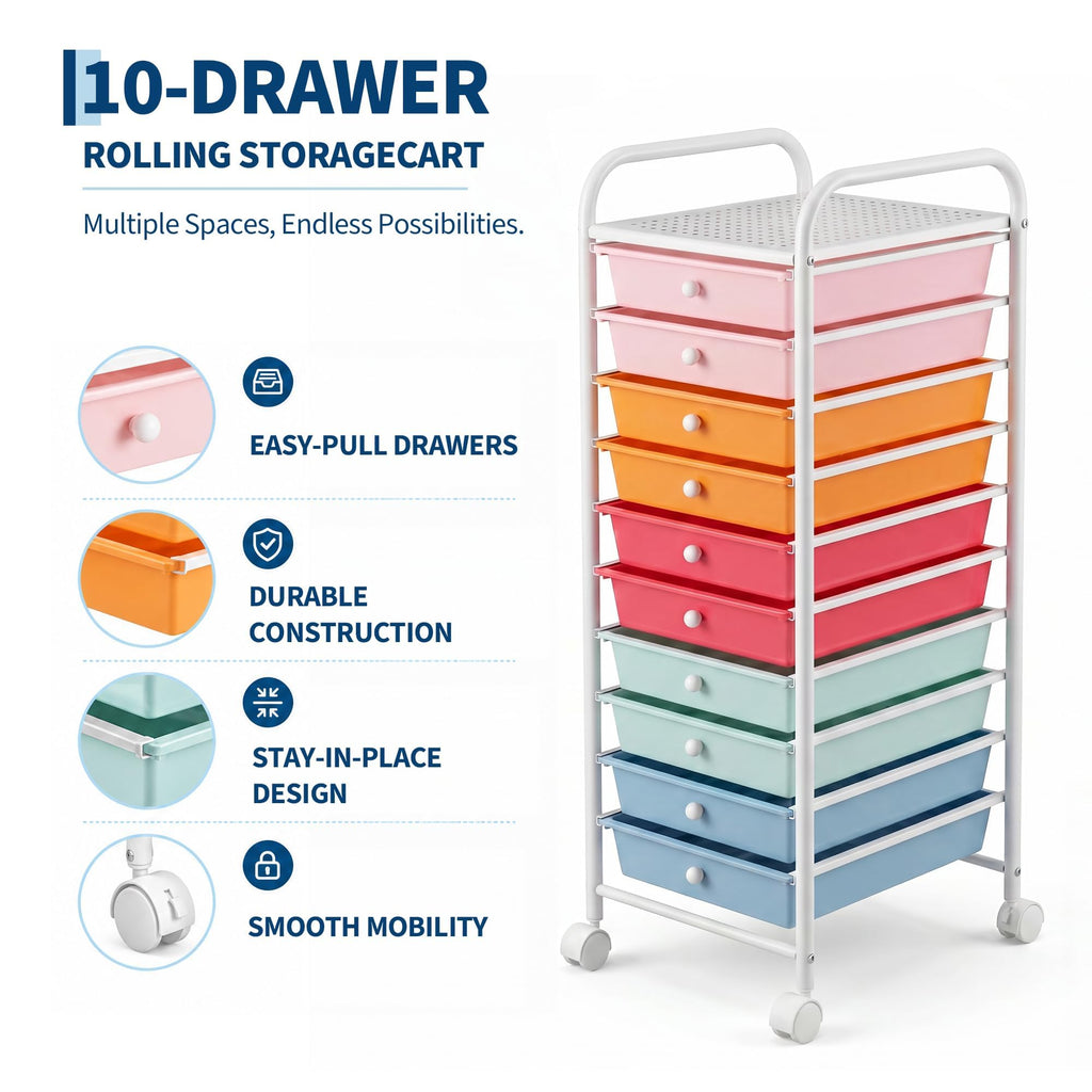 10 Drawers Rolling Storage Cart Z61013