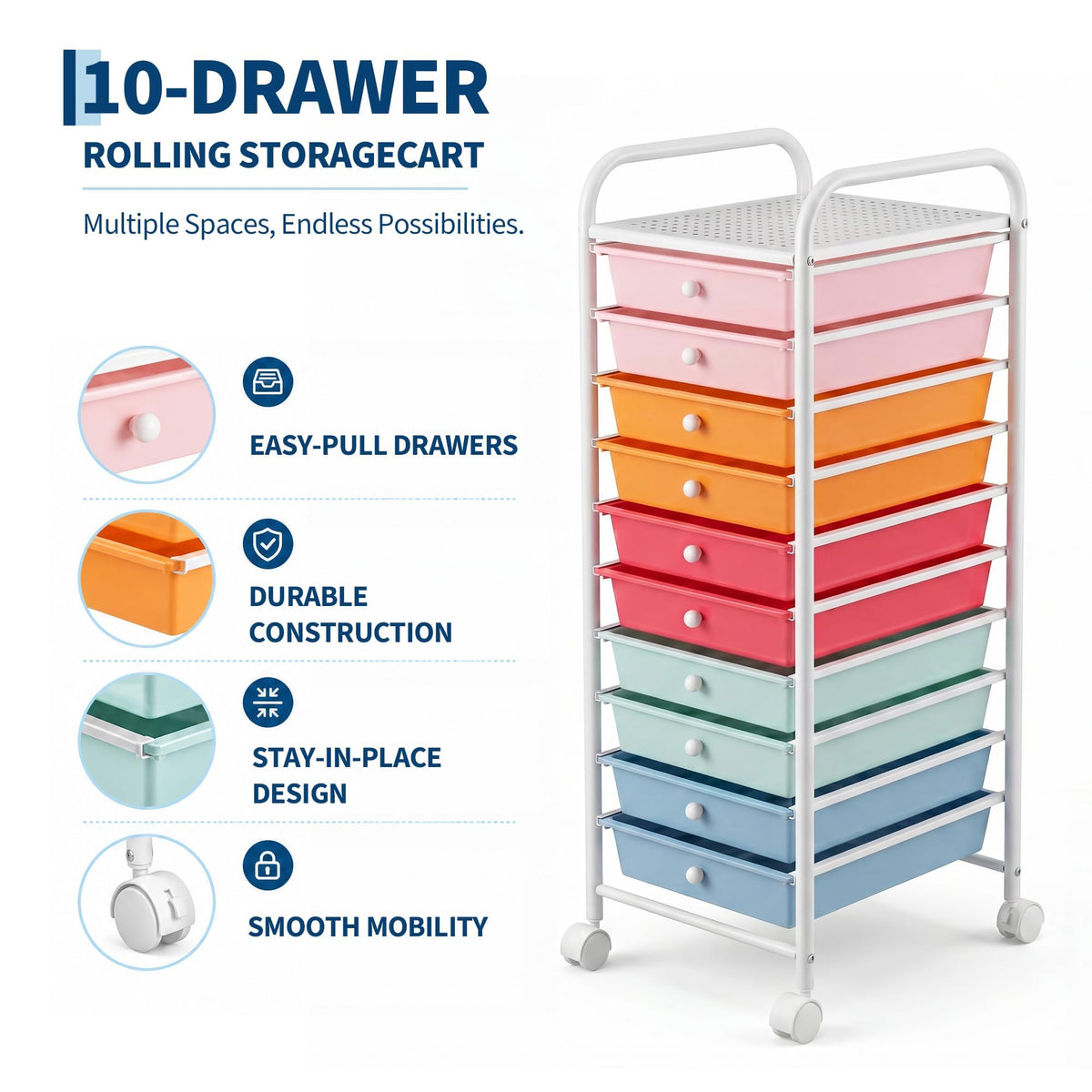10 Drawers Rolling Storage Cart Z61013