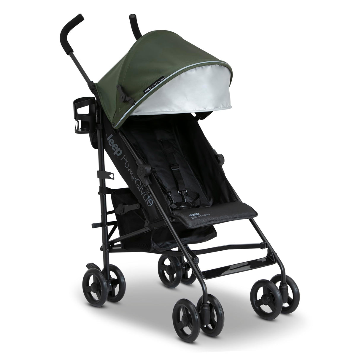Lightweight Travel Stroller with Compact Fold, 3-Position Recline, Olive Green A85273