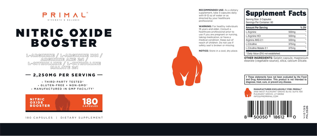 Nitric Oxide Booster 180 Capsules U6974