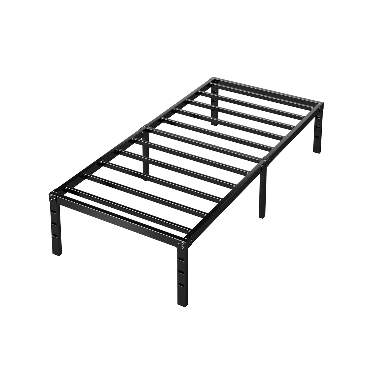 14 Inch Tall Black Metal Platform Twin Size Bed Frame R41216