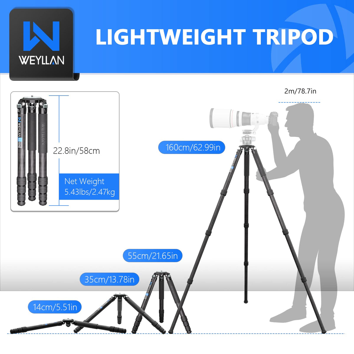 Carbon Fiber Tripod with 75mm Bowl and Adapter W99108