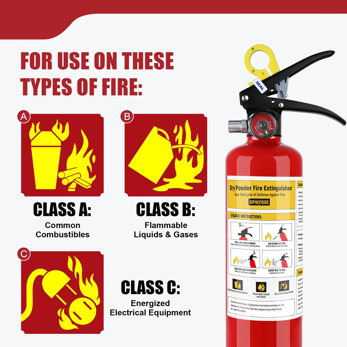 2.5 lb ABC Dry Chemical Fire Extinguishers D797592