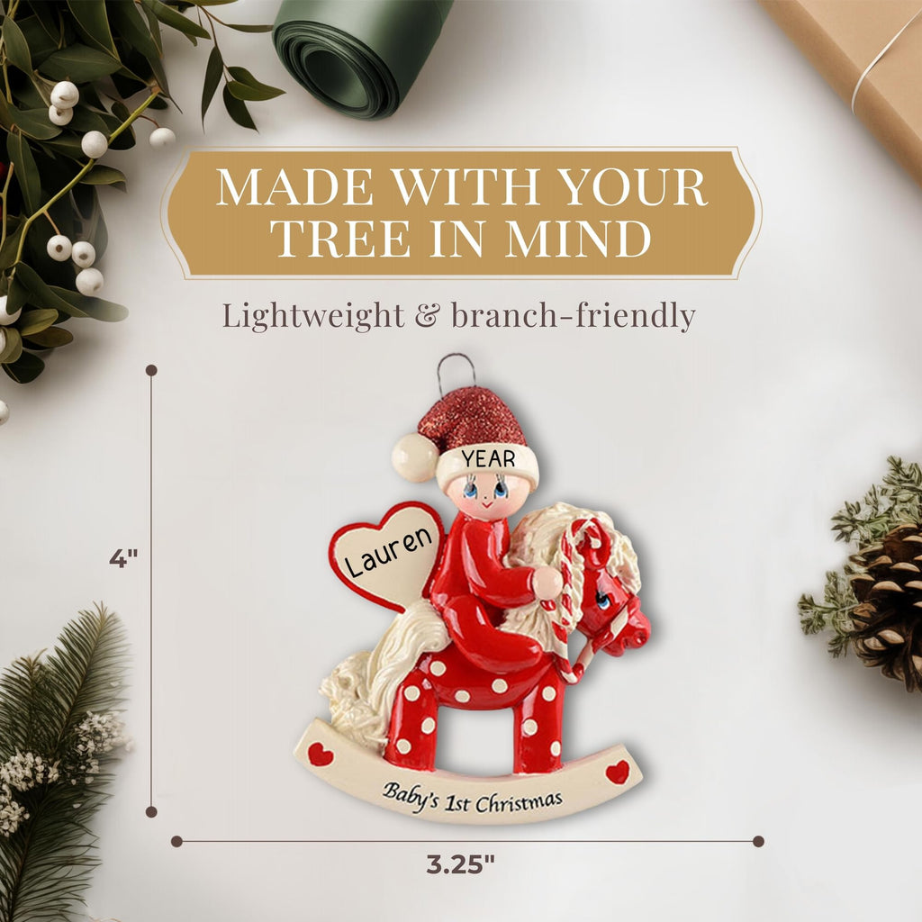 Baby's First Christmas Ornament 2026 Red Horse E371