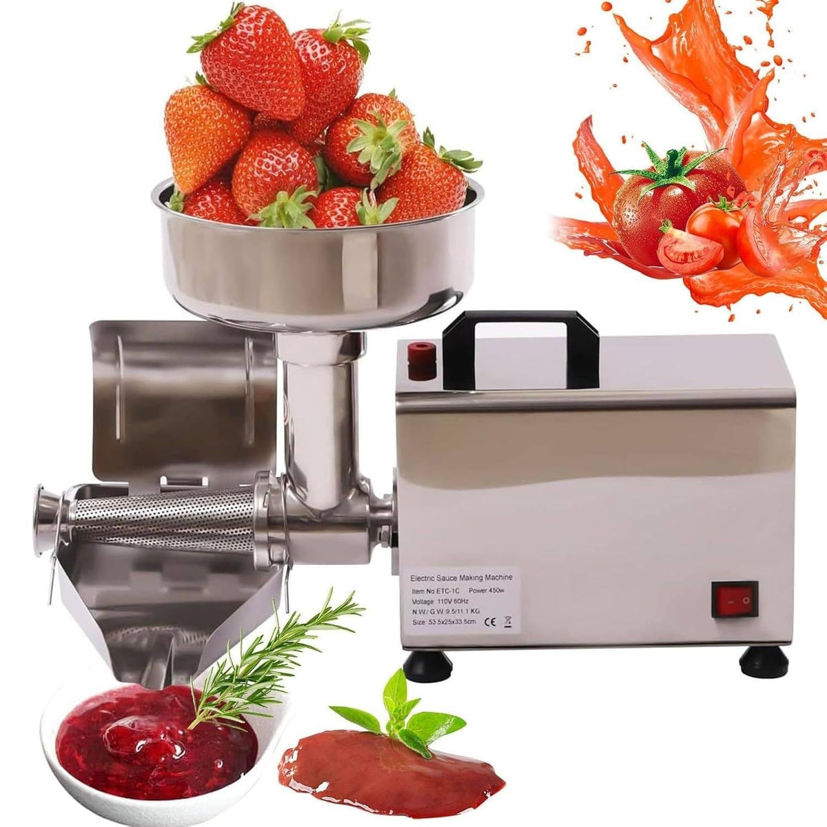 450w Stainless Steel Electric Tomato Strainer Machine M4983